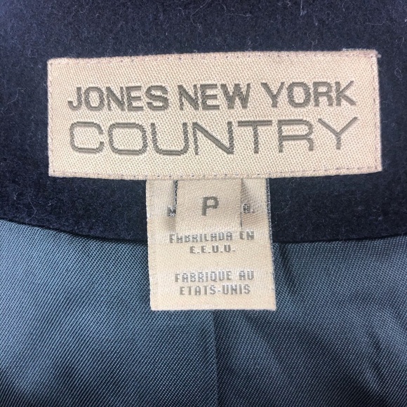 Jones New York Country Pea Coat Navy Blue Size P - Picture 5 of 8